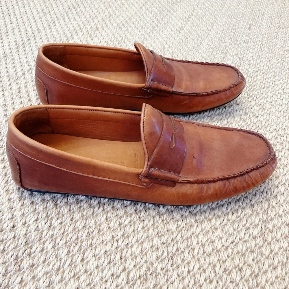 Allen Edmonds Super Sport Moc Toe Penny Loafer Datk Chili Leather Size 10.5 - Picture 4 of 11